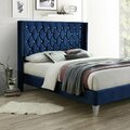 Better Home 48 x 57 x 81 in. Alexa Velvet Upholstered Full Size Platform Bed, Blue 616859964136
